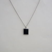 ZILVEREN KETTING MET ONYX HANGER
